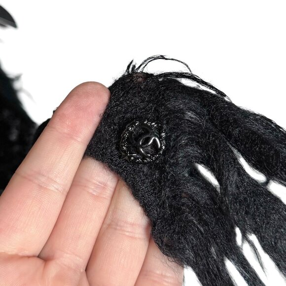 Chanel FW09 Black Mohair Blend Shift Dress w/ Fringed Shawl - Picture 5 of 12